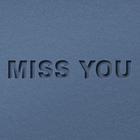 Miss you 3d paper cut font typography