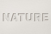 Nature word paper cut font typography