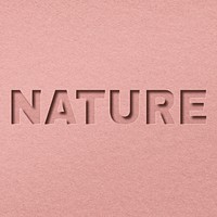 Nature paper cut lettering word art typography