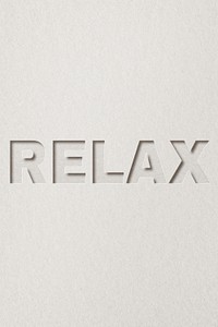 Relax word paper cut font typography