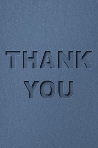 Paper cut 3d lettering thank you font typography