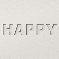 Paper cut 3d lettering happy font typography