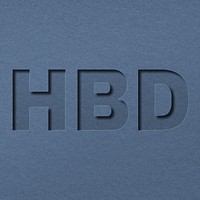 HBD paper cut lettering font typography