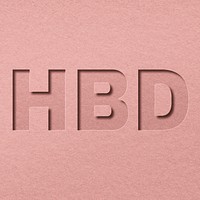 HBD paper cut lettering font typography