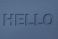 Hello paper cut typography psd