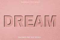 Paper cut editable psd text effect template