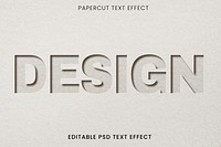 Paper cut editable psd text effect template