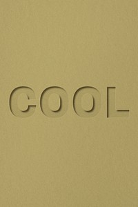 Cool word bold font typography paper texture