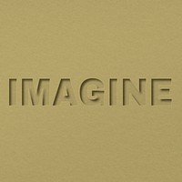 Imagine word paper cut font shadow typography