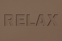 Relax word bold paper cut font typography