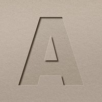 Paper cut capital letter A psd font typography