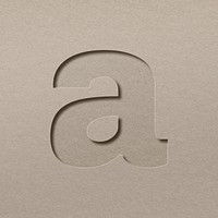 Paper cut lowercase letter a font psd typography