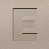 Paper cut capital letter E psd font typography