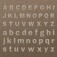 Paper cut alphabet set psd ABC font on beige