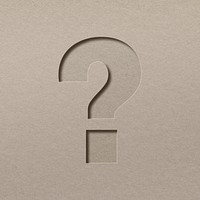 Question mark paper embossed psd typography