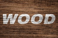 Bold wood psd word sticker printed text