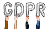Gray balloon letters forming the word GDPR<br />