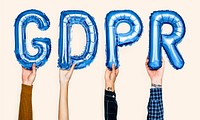 Blue balloon letters forming the word GDPR