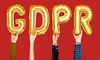 Golden balloon letters forming the word GDPR