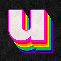 Letter u psd rainbow typography gay pattern