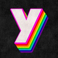 Letter y psd rainbow typography gay pattern
