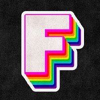 Letter f psd rainbow typography gay pattern