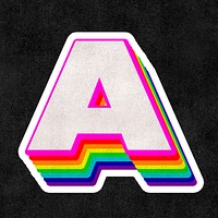 Letter a psd rainbow typography gay pattern