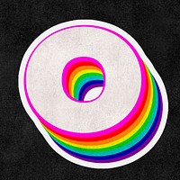 Letter o psd rainbow typography gay pattern