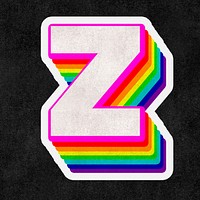 Letter z psd rainbow typography gay pattern