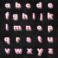 Layered rainbow ABC Alphabet psd set gay pride font