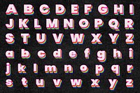 Layered rainbow Alphabet psd set gay pride font A-Z