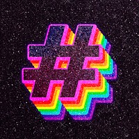 Hashtag sign vintage psd typography gay pattern