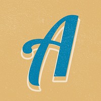 Psd retro letter A bold typography 