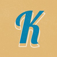 Psd retro letter K bold typography