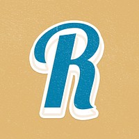 Psd letter R bold retro display font lettering