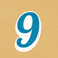 Number 9 psd bold retro display font white border