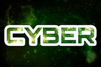 Green CYBER psd galaxy sticker psd word typography