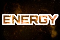 Brown ENERGY galaxy sticker psd word typography