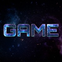 GAME text typography word on galaxy background