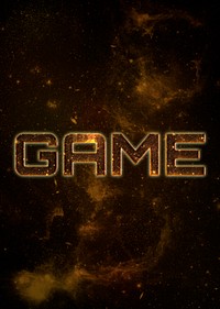 Game word galaxy effect psd typography text