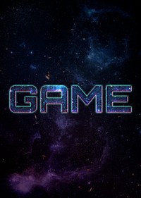 Game word stellar effect psd typography text