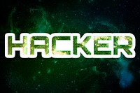 Green HACKER galaxy psd sticker word typography