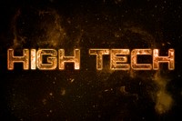 HIGH TECH word typography text on galaxy background