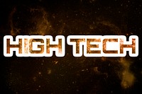 Brown HIGH TECH galaxy sticker psd word typography