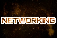 Brown NETWORKING stellar sticker psd word typography