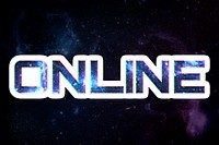 Blue ONLINE psd galaxy sticker word typography