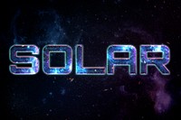 SOLAR word typography text on galaxy background