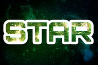 Star stellar psd sticker word typography