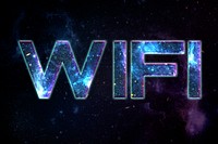 WIFI word typography text on galaxy background