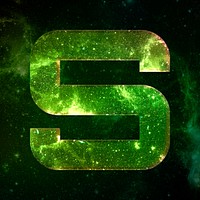 Psd letter s space effect typography blue font